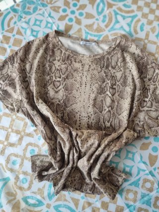 Camiseta Pull&Bear Algodón Estampado Serpiente