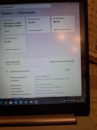 Portátil HP Plata