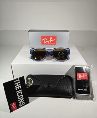 Occhiali Ray Ban Mega Wayfarer Blu Trasparent