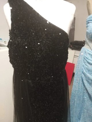 Vestido de fiesta negro lentejuelas