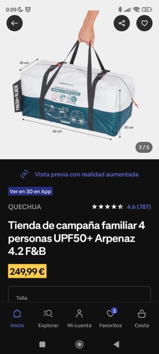 Tienda de campaña familiar 4 personas