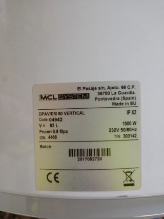 Termo eléctrico MCL SYS blanco