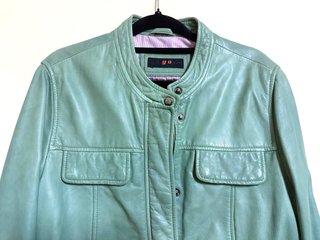 Cazadora Piel Verde Talla L