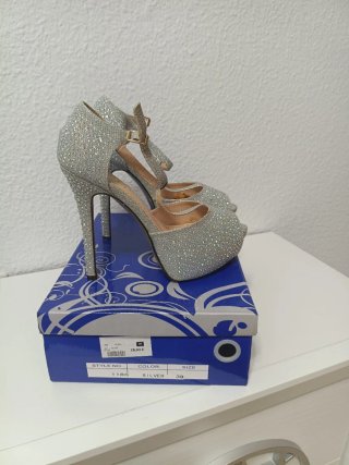 Sandalias Plataforma Brillantes T-Strap