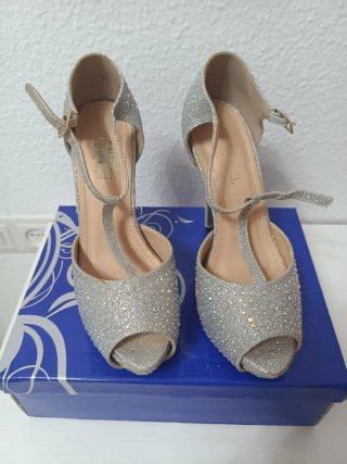 Sandalias Plataforma Brillantes T-Strap