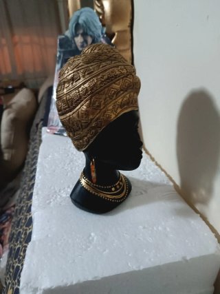 Figura Mujer Africana Cerámica 17cm adornos decora