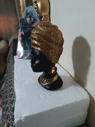Figura Mujer Africana Cerámica 17cm adornos decora