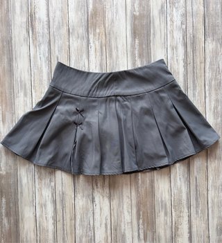 Falda gris plisada con lazos Talla S