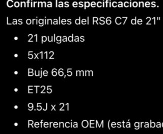 Llantas Audi RS 6 (4 unidades) 21"