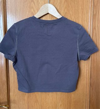 Camiseta gris estrella bordada Talla M