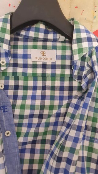 Camisa E.P. cuadros azul y verde Talla M
