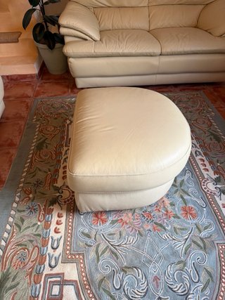 Puff / Reposapiés Piel Beige
