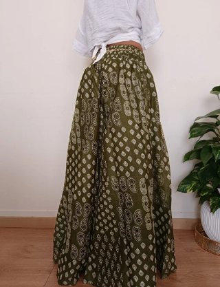 Falda larga algodón 100% verde