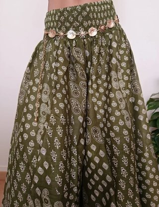 Falda larga algodón 100% verde