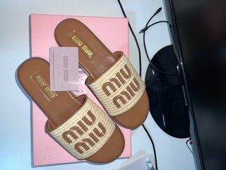 Sandali Miu Miu Estate Beige/Marrone