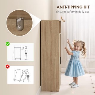 Mueble de Baño Ahorra Espacio Slim, Mueble de Baño Con 2 Cajones, Estantes Regulables a 3 Niveles y Armario, Estilo Nórdico, 50X25X100 Cm, Madera Natural