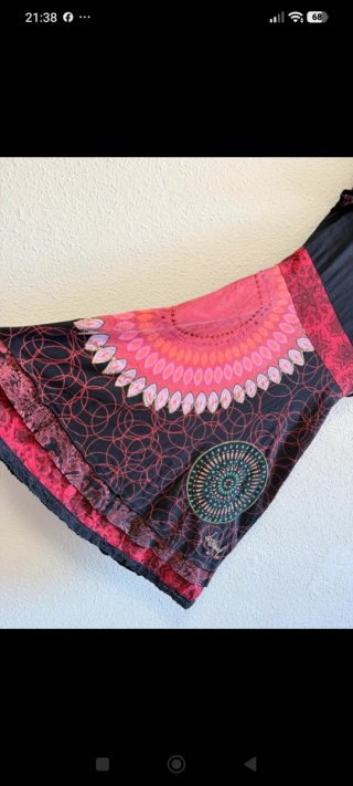 Vestido Desigual Negro y Rosa