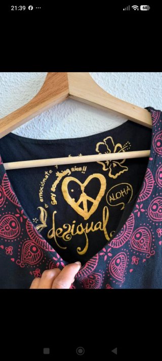 Vestido Desigual Negro y Rosa