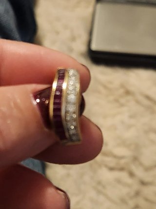 Anillo Oro 18k Diamantes y Rubíes Naturales