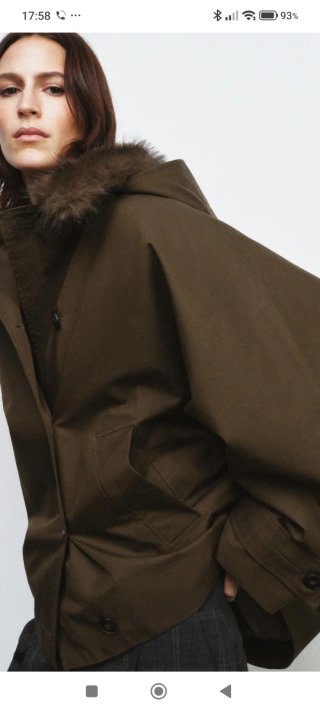 Trench Zara verde/marrón con capucha