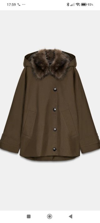 Trench Zara verde/marrón con capucha
