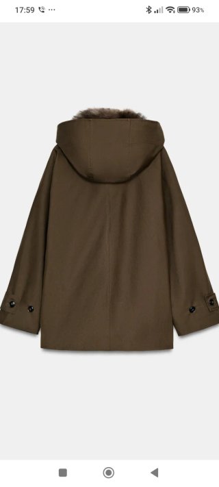 Trench Zara verde/marrón con capucha