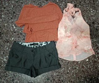 Gonna jeans e gonna paillettes rosa