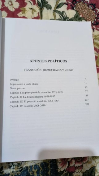 Apuntes políticos: Transición Democracia y Crisis