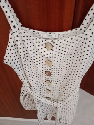 Mono Mango lunares blanco y negro talla L