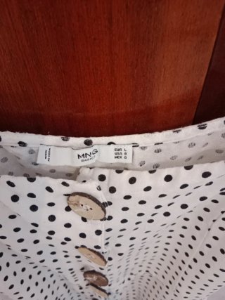 Mono Mango lunares blanco y negro talla L