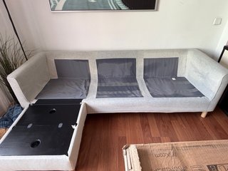 Sofá chaise longue 3 plazas tela