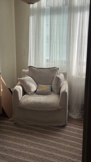 Sillón de algodón y lino