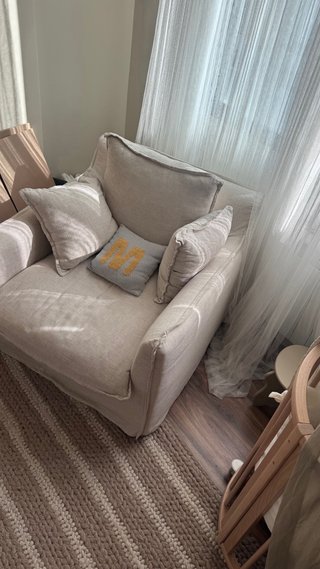 Sillón de algodón y lino