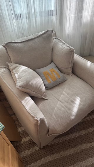 Sillón de algodón y lino