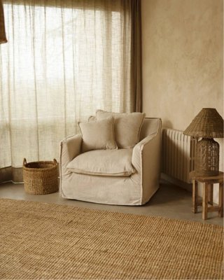 Sillón de algodón y lino