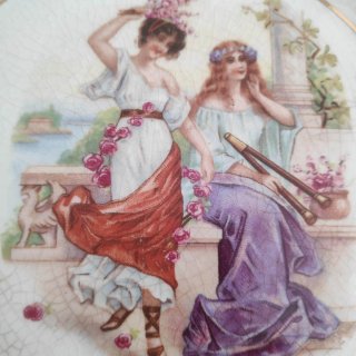 2 Platos Decorativos vintage con Soportes