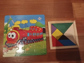 Puzzles de tren y tangram