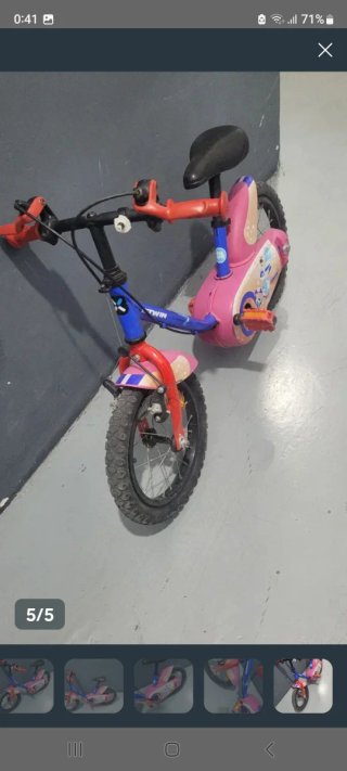 Bicicleta infantil niña rosa y azul
