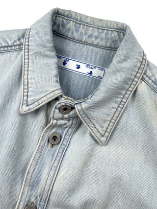 Off-White SS21 Marker Arrows Denim Shirt Light Blu