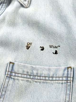 Off-White SS21 Marker Arrows Denim Shirt Light Blu