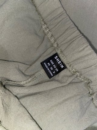 Pantalones anchos lino Shein verde caqui