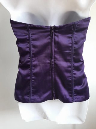 Top Morado Satinado Fruncido