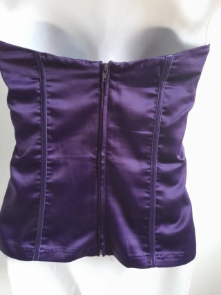 Top Morado Satinado Fruncido