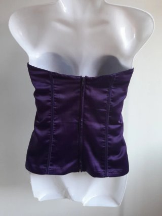 Top Morado Satinado Fruncido