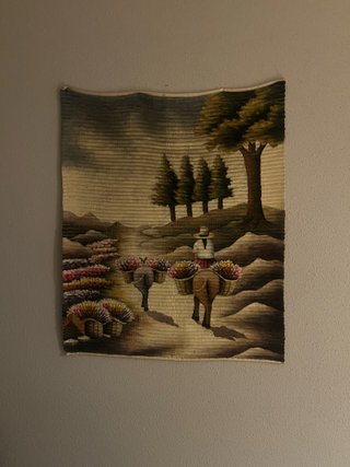 Tapiz artesanal estilo naïf