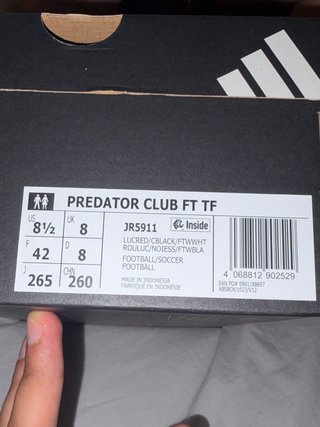 Botas de fútbol Adidas Predator talla 42