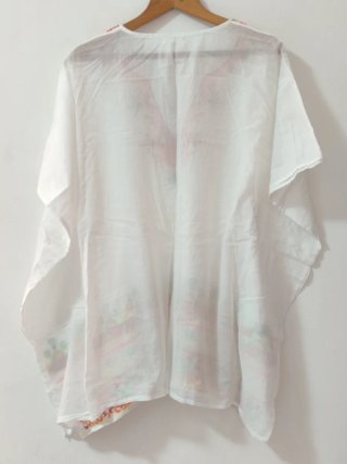 Copricostume donna bianco ricamato decorato cotone