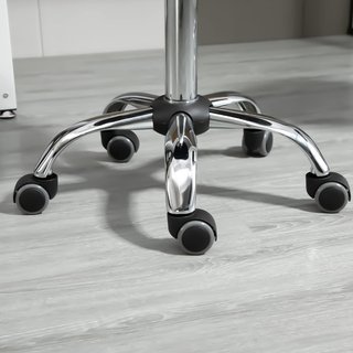 Juego de 2 Taburetes con Ruedas, Asiento Giratorio y Altura Regulable, Taburete para Esteticista y Peluquero Tapizado en Piel Sintética PU, Negro