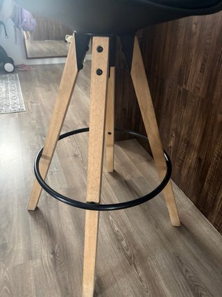Taburetes de cocina negros y madera