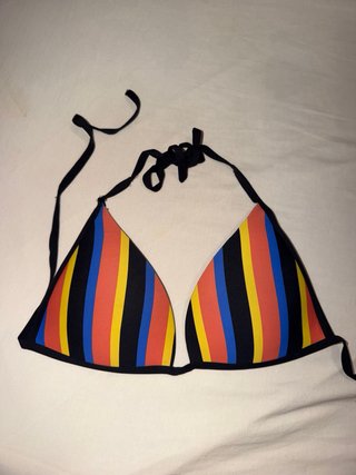 Bikini azul y blanco
